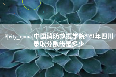 渠县中国消防救援学院2021年四川录取分数线是多少