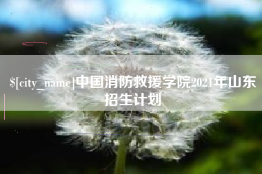 渠县中国消防救援学院2021年山东招生计划