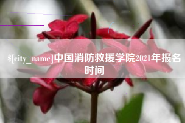 渠县中国消防救援学院2021年报名时间