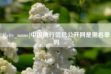 渠县中国执行信息公开网是黑名单吗