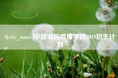 渠县中国消防救援学院2019招生计划